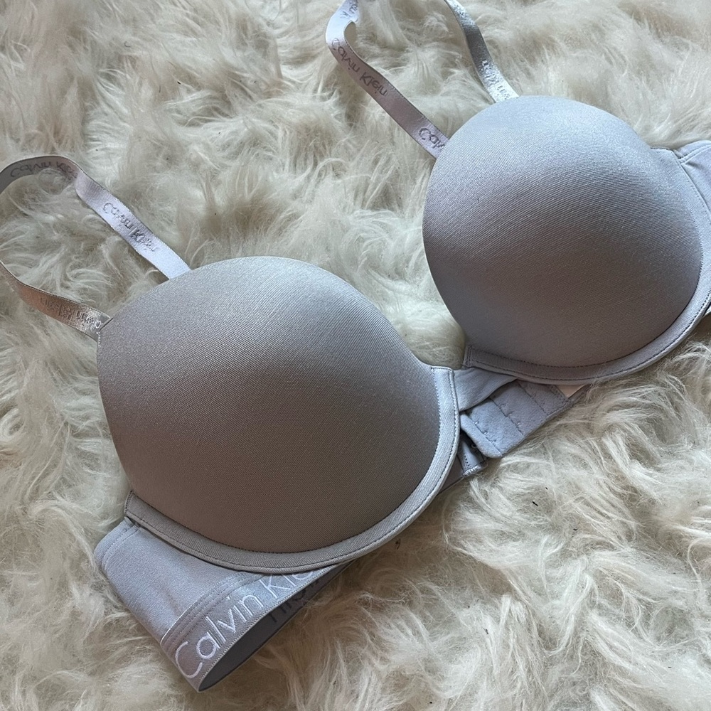 Calvin Klein Padded Push Up Bra Light Pale Blue